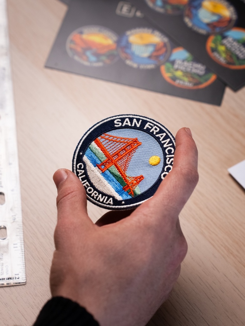 San Francisco CA Iron On Patch 3 Inch Embroidered Golden Gate Bridge